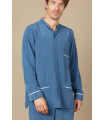 Chemise soie Adam Bleu