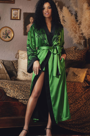 Kimono long Velours Soie Pia