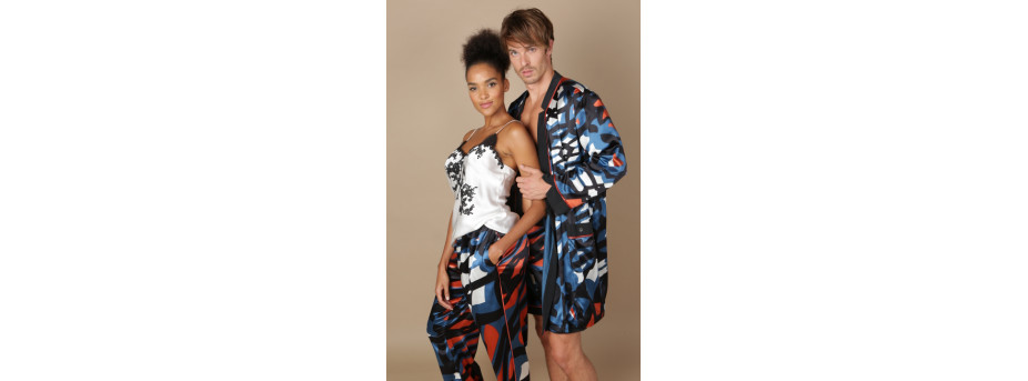 Pyjama Lingerie détente en soie pour Hommes et Femmes